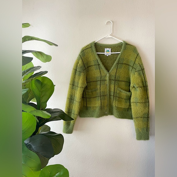 UNIF Sweaters - UNIF Green Plaid Cardigan
